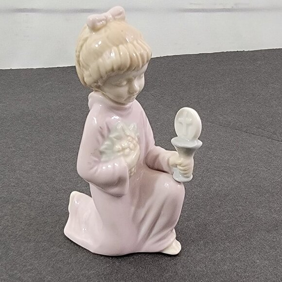 Vintage Roman Holy Communion Porcelain 4" Girl Figurine Religious Collectible - Picture 1 of 16